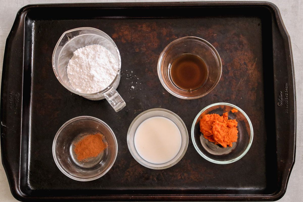 image of pumpkin scones ingredients.