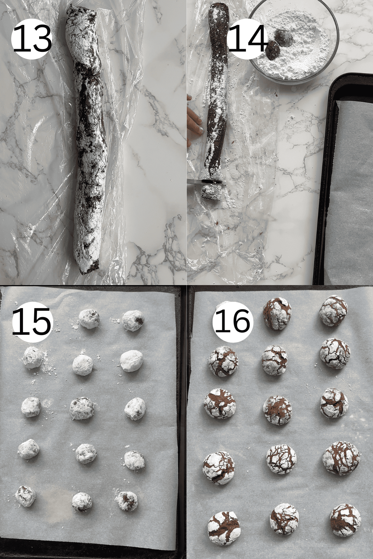 collage of making Sicilian Chocolate Spice Cookies.