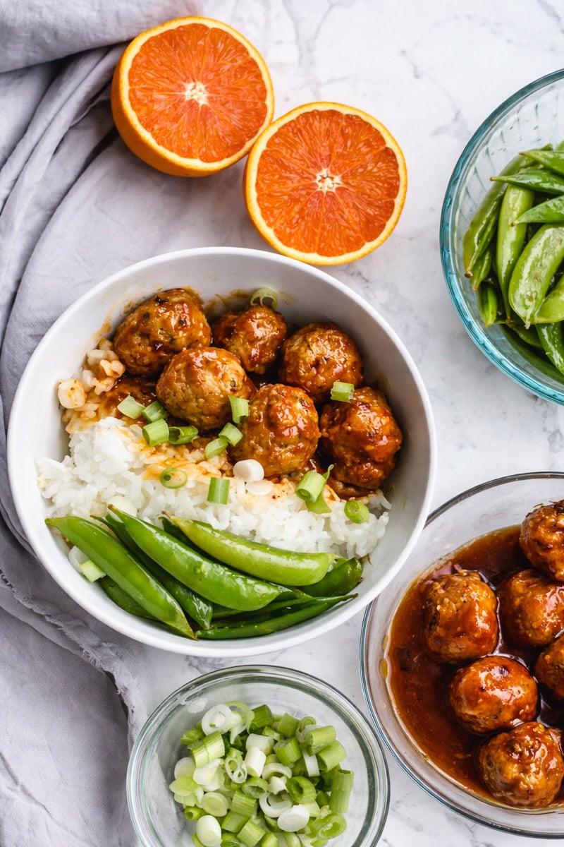 Easy Baked Orange Chicken Meatballs Recipe - Savoring Italy
