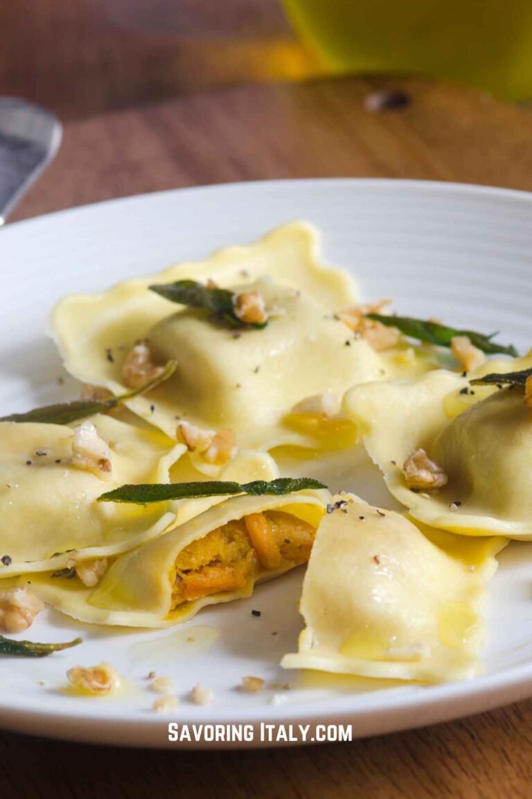 ravioli on a white plate