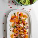 sicilian fennel and orange salad on a white plate/