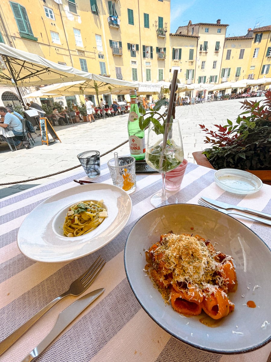 Lunch in Lucca, Italy.