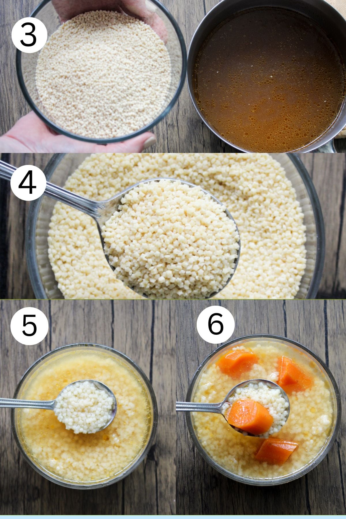 Step by step pastina soup instructions.