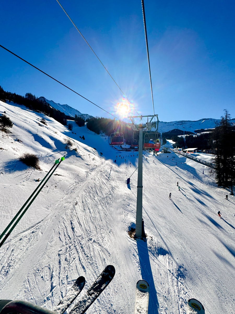 Skiing in Aosta, Italy.