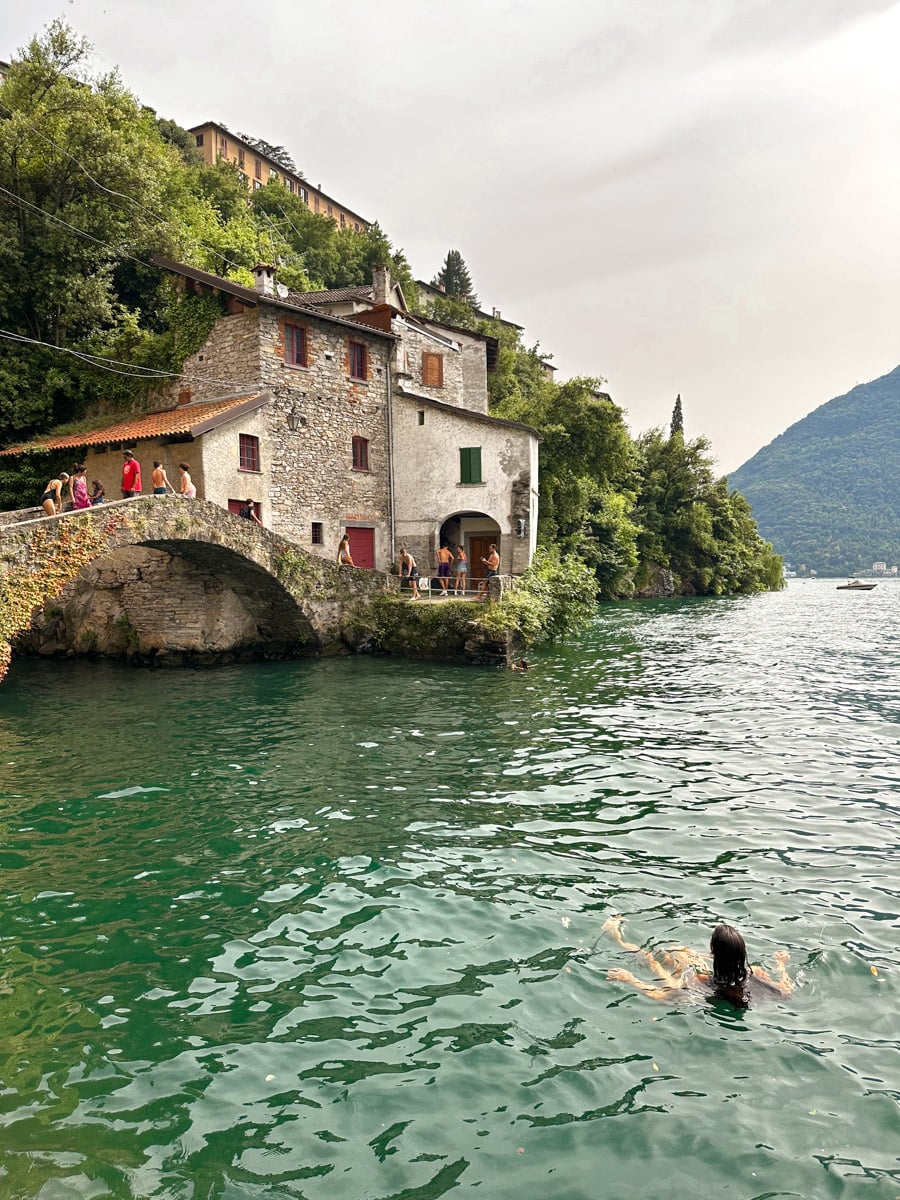 Nesso, Italy Lake Como landscape.