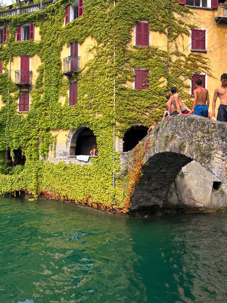 Nesso, Italy Lake Como landscape.