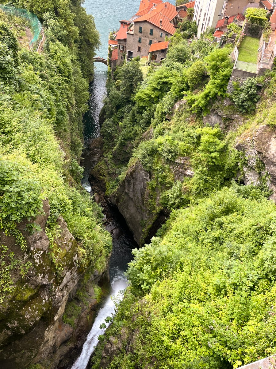 Nesso, Italy Lake Como landscape.