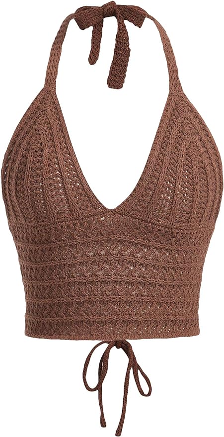 brown halter top.