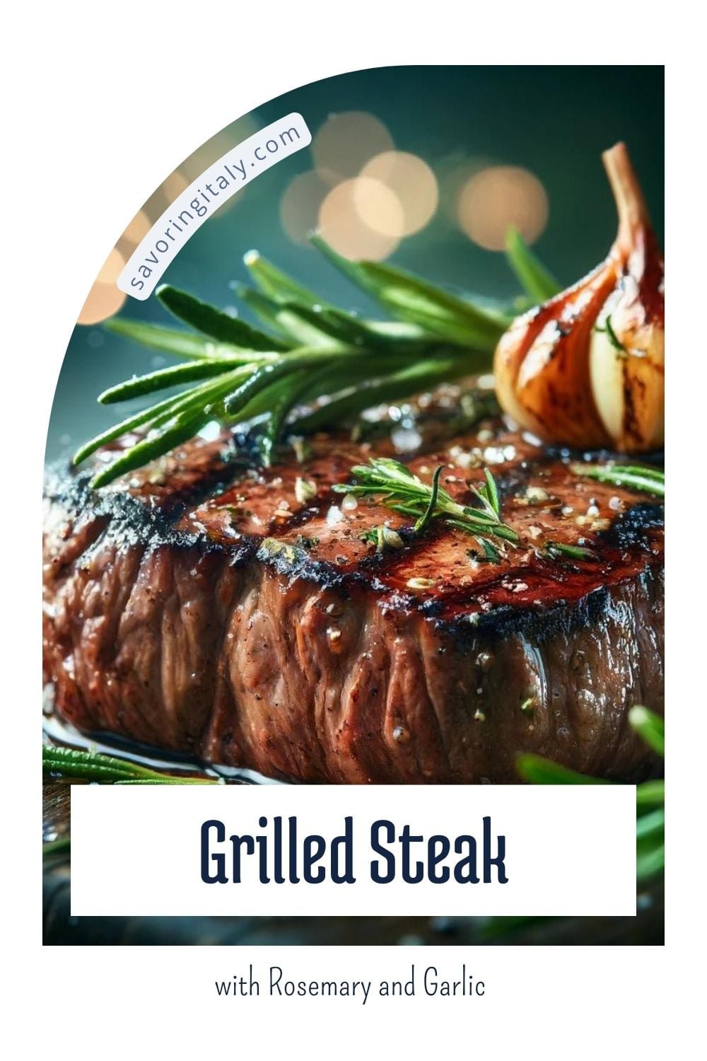 A high-resolution photograph featuring a perfectly grilled steak seasoned with rosemary and garlic, set against a clean, white background. The steak is cooked to perfection, with grill marks enhancing its visual appeal, and is garnished with fresh rosemary sprigs and roasted garlic cloves. This image is ideal for those searching for "What to serve with spaghetti," showcasing a hearty and flavorful side dish option. Perfect for food bloggers, recipe creators, and anyone looking to enhance their content with a mouthwatering, visually appealing steak dish to complement spaghetti meals.