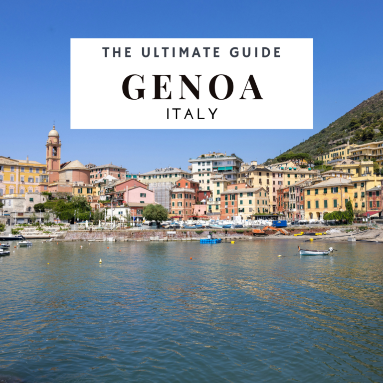 This cover photo for a travel guide features a captivating scene of Nervi, a picturesque district in Genoa, Italy. The image showcases the breathtaking Ligurian Sea, with its deep blue waters gently kissing the rugged coastline. In the foreground, the iconic cliffside walkways of Nervi are lined with lush Mediterranean vegetation, offering a perfect blend of nature and tranquility. The warm, golden sunlight illuminates the landscape, highlighting the vibrant colors of the sea, sky, and greenery. This cover perfectly captures the serene beauty and allure of Nervi, making it clear why Genoa is worth visiting for any traveler.
