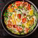 Egg white fritita overhead image.