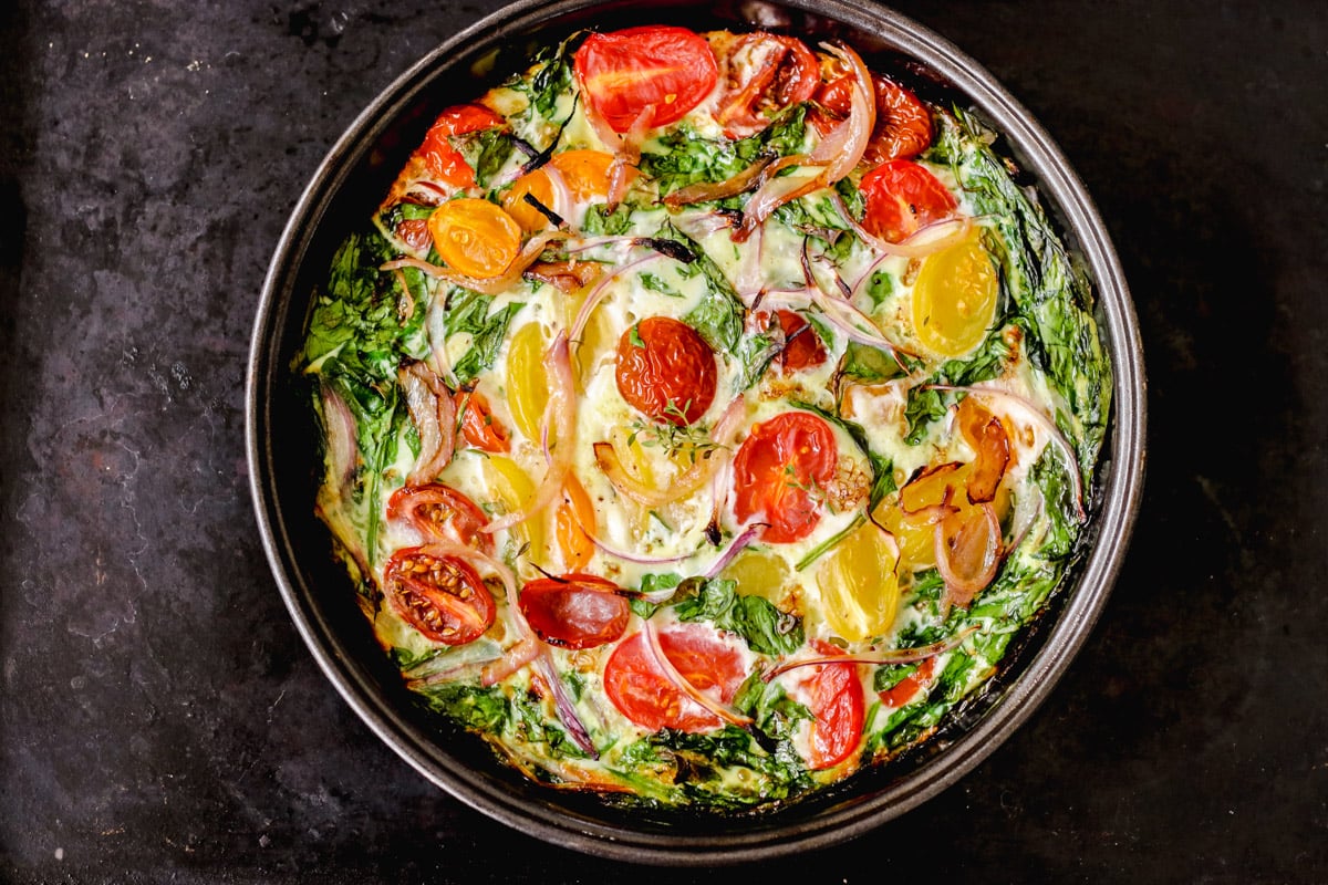 Egg white fritita overhead image.