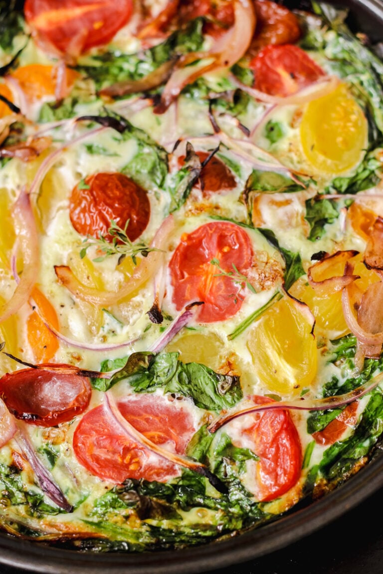 Egg white fritita overhead image.