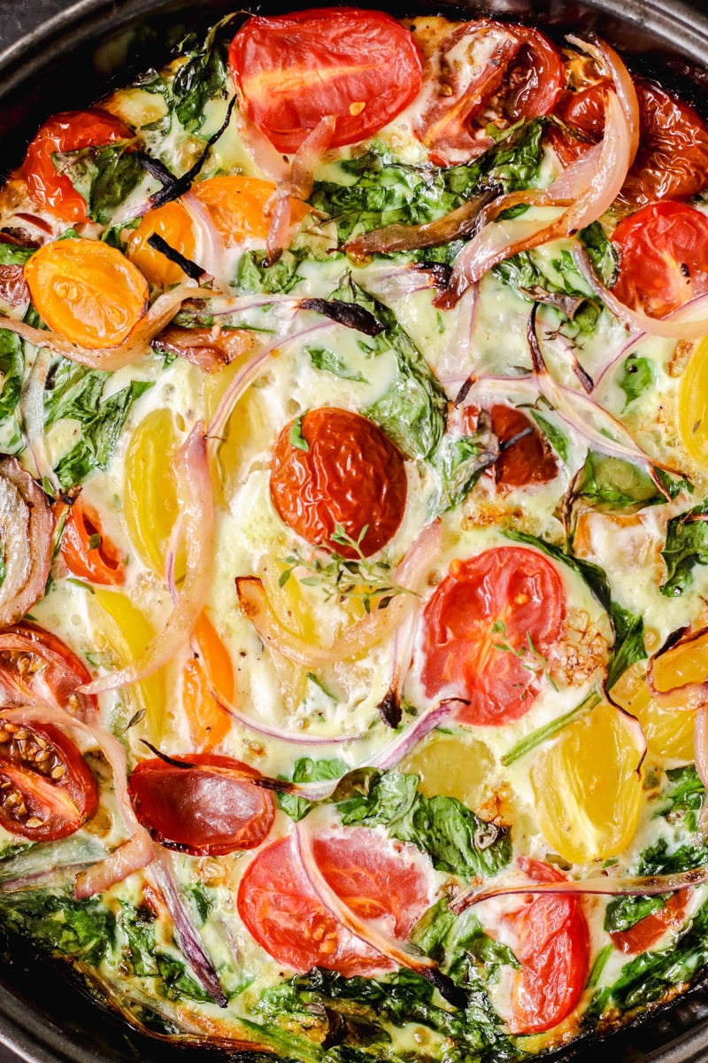 Egg white fritita overhead image.