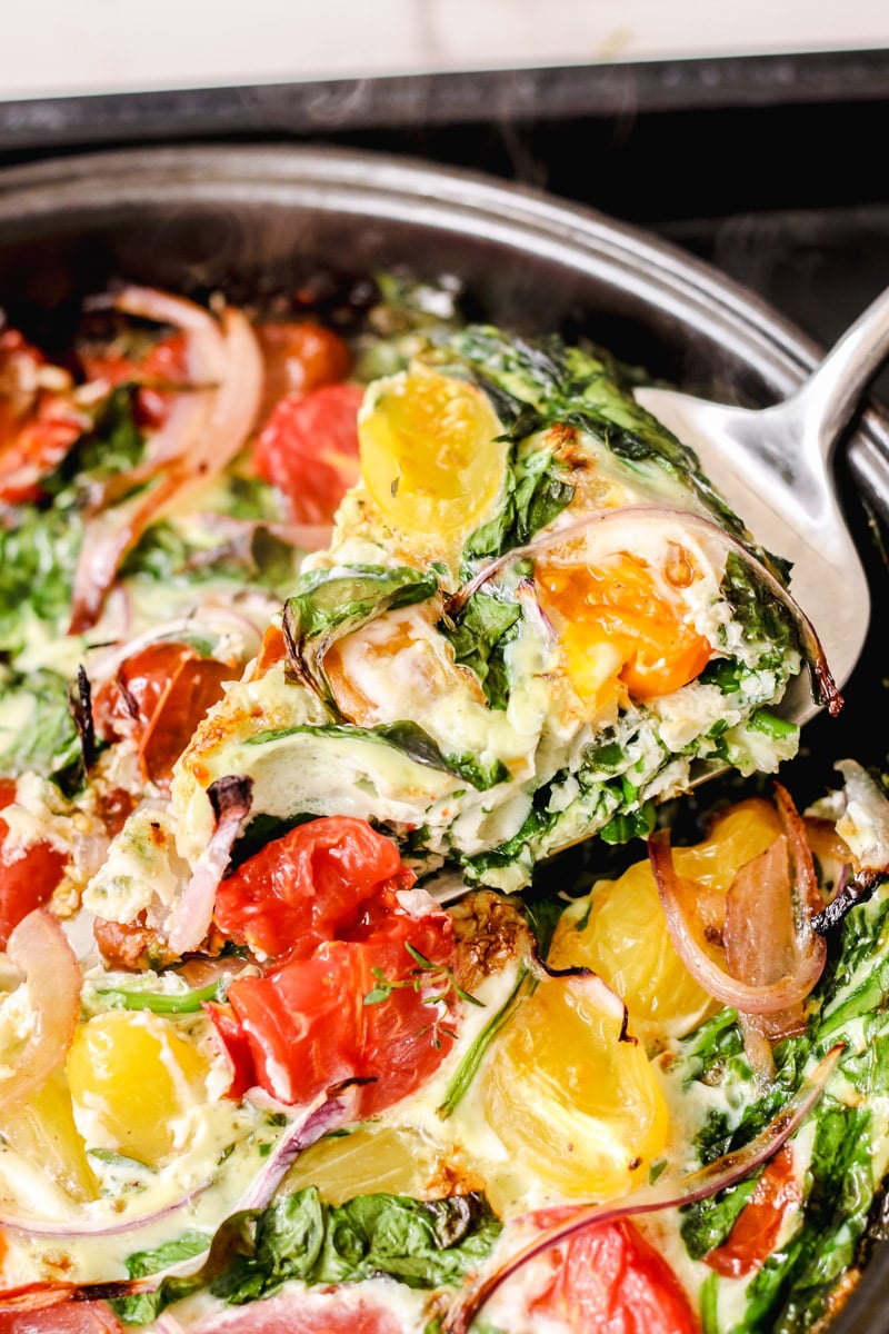 Egg white fritita overhead image.