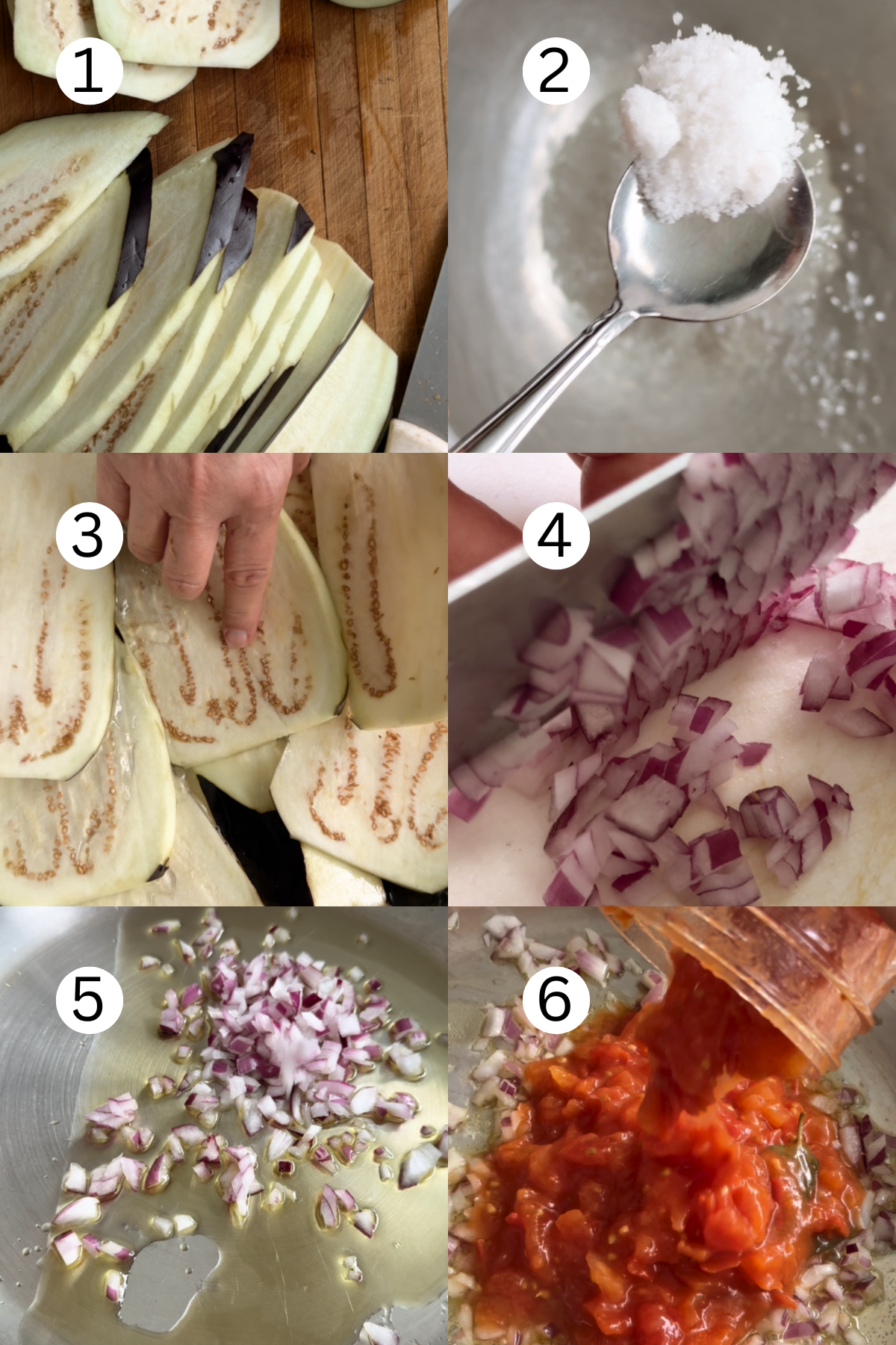 Eggplant Parmesan ingredients.