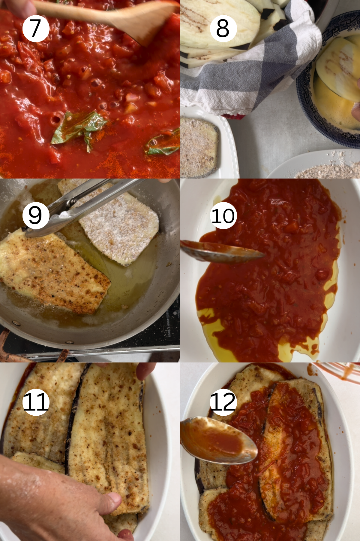 Eggplant Parmesan ingredients.