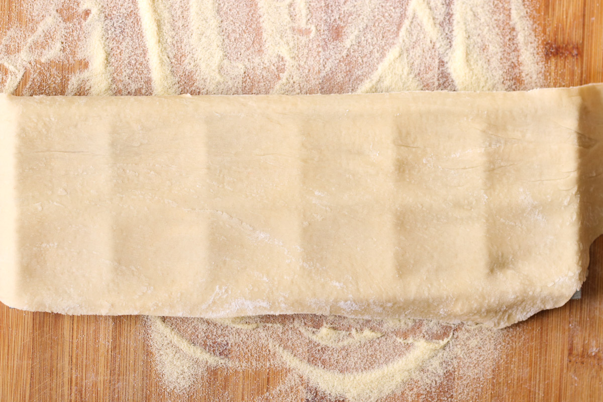 close up image of making ravioli in a stamp.