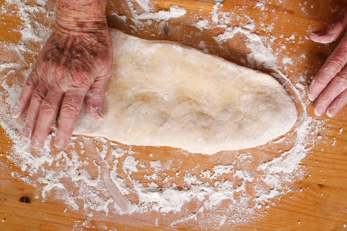 image of making pasta dough.