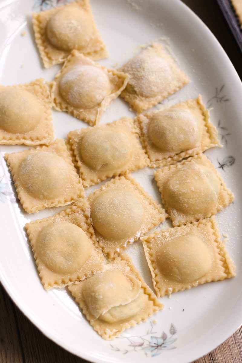 close up image of fresh homemade ravioli on a dish.