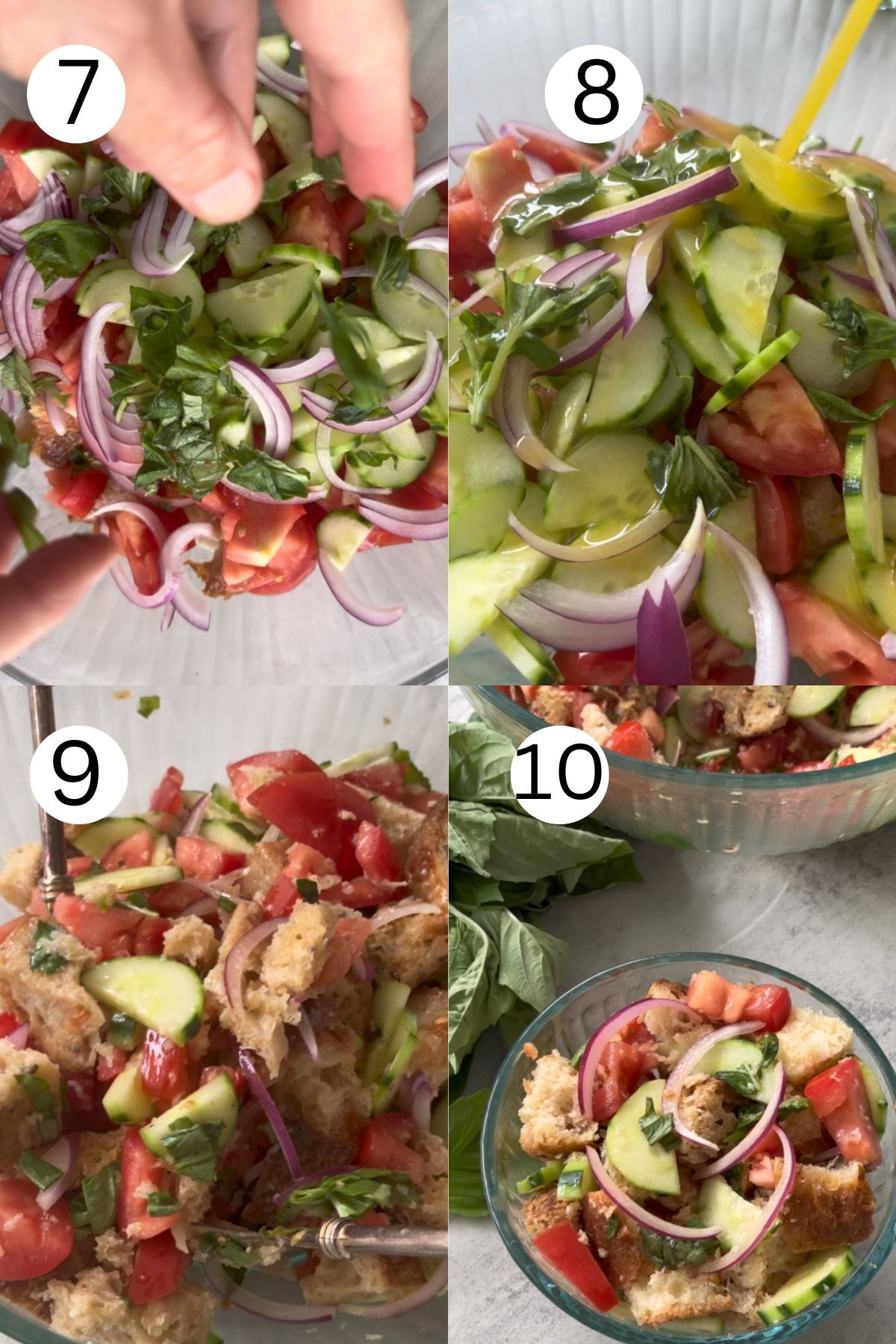 Panzanella step by step.