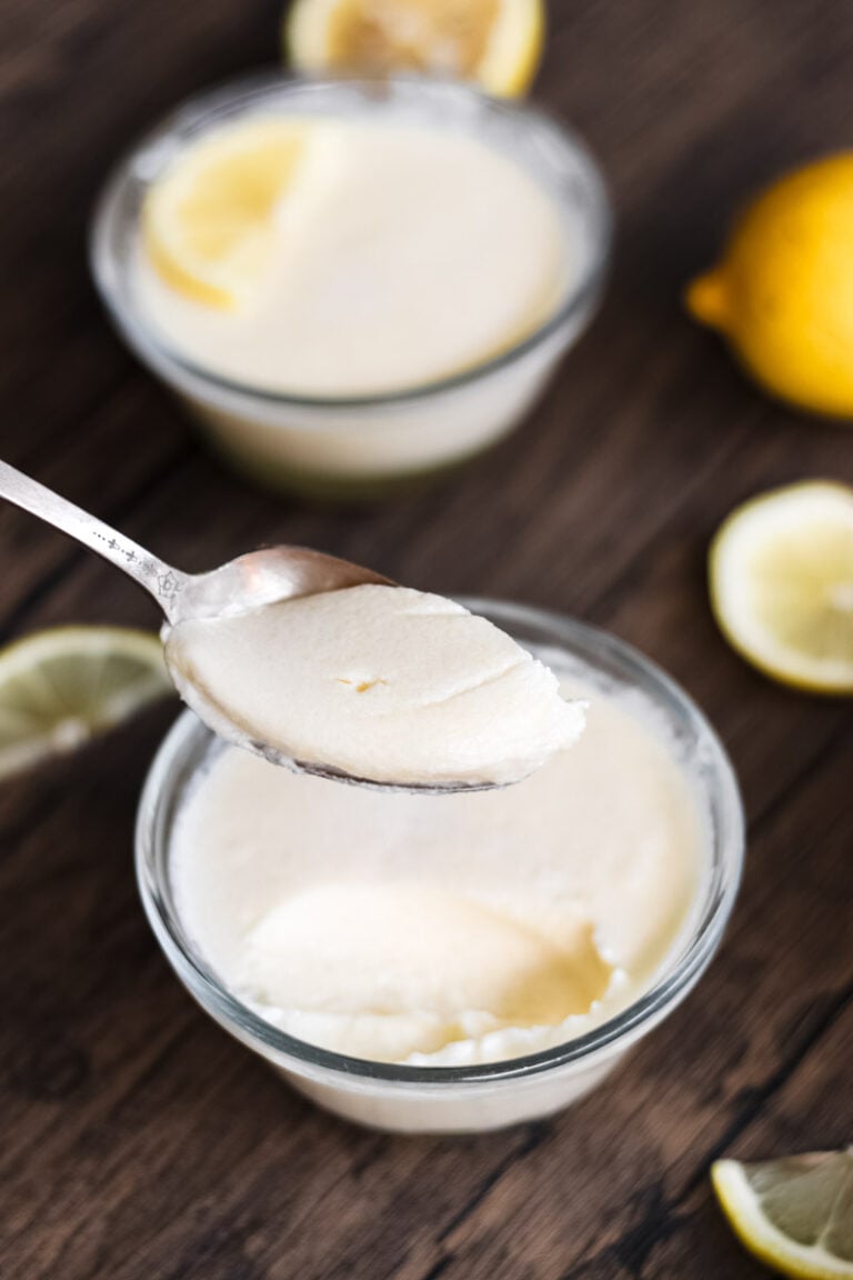 Overhead image of crema al limone.