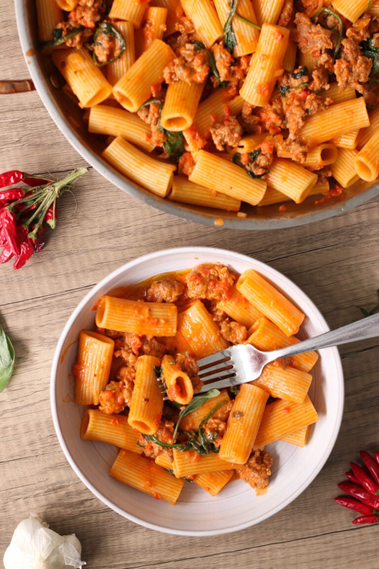 Easy Sausage Rigatoni with Creamy Sauce
