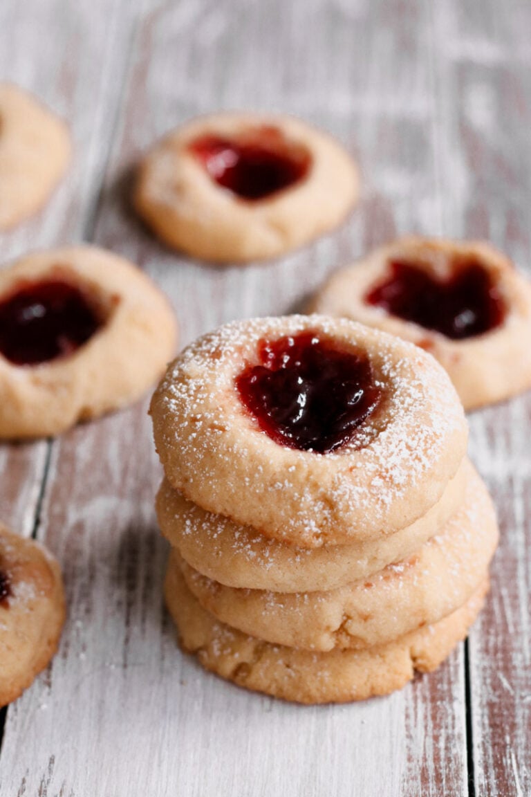 Almond thumbprint cookies.