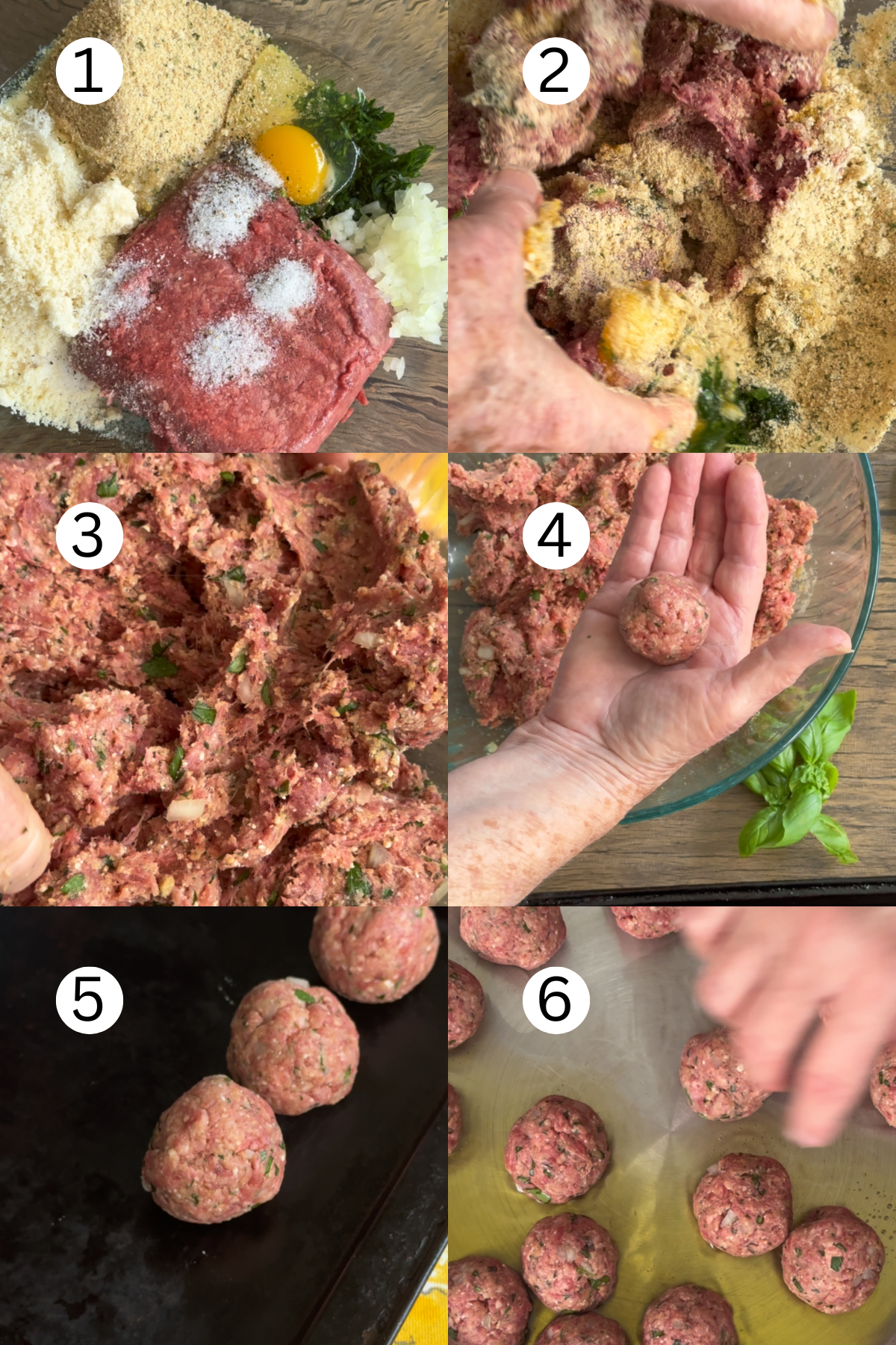 Italian meatballs step by step