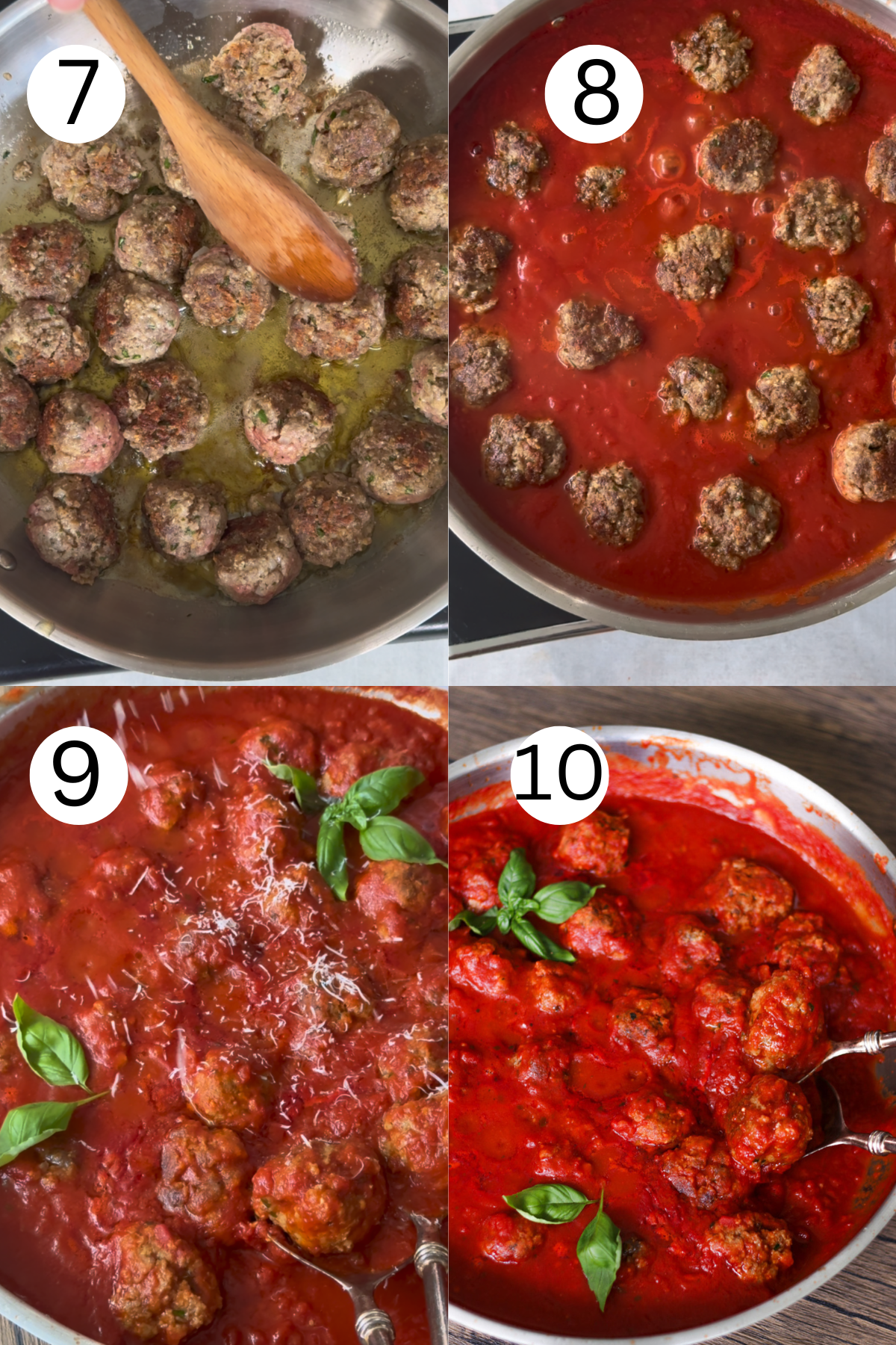 Italian meatballs step by step.