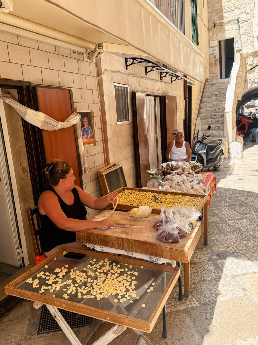 Famous pasta street in Bari, Italy.