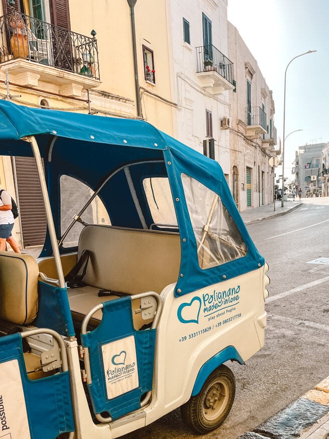 Polignano a mare tuk tuk, Polignano a Mare things to do.