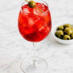 Venetian spritz on a marble counter.